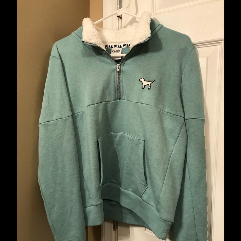 PINK hoodie with Sherpa neck